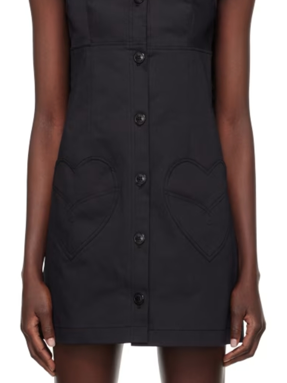 Moschino Jeans Black Button-Front Sleeveless Mini Dress